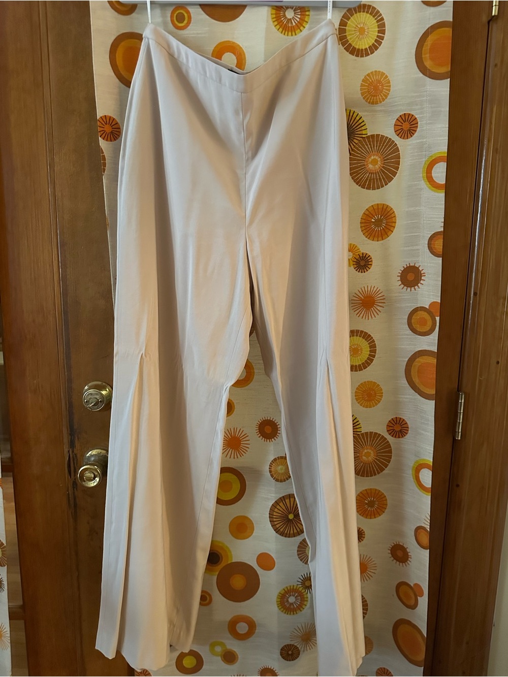 Donna Karan Cream Wide-Leg High-Rise Pants